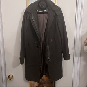 J. Crew Melton Wool Toggle Green Winter Coat
